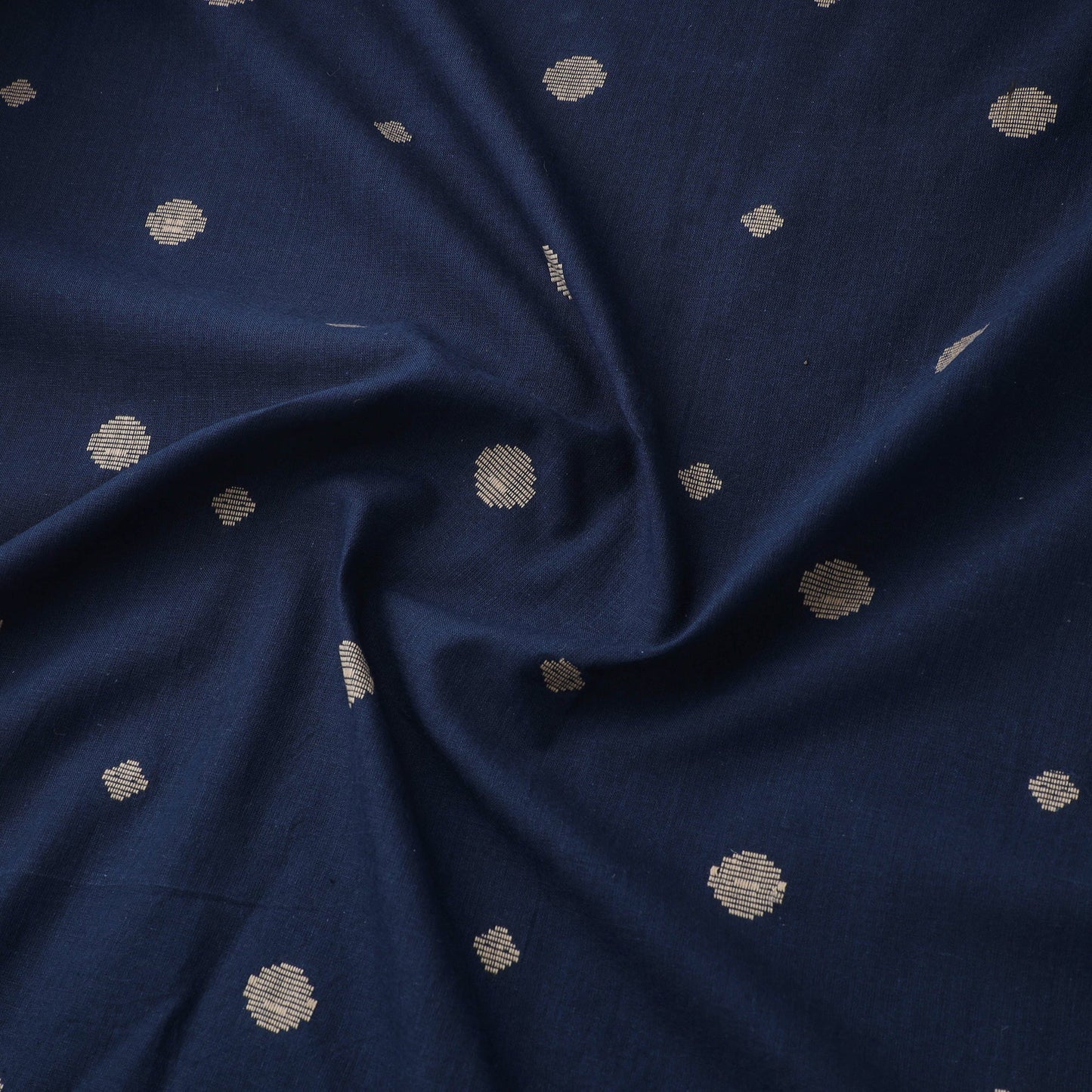 Blue Prewashed Cotton Jacquard Fabric