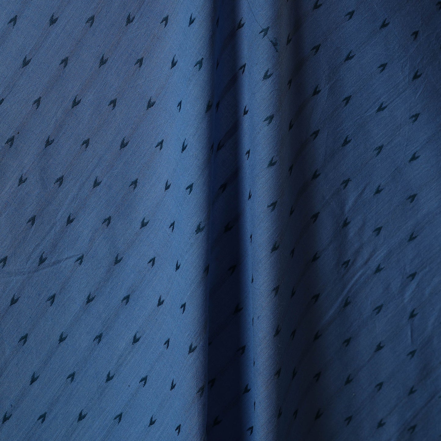 Blue - prewashed cotton jacquard fabric 07 - handcrafted