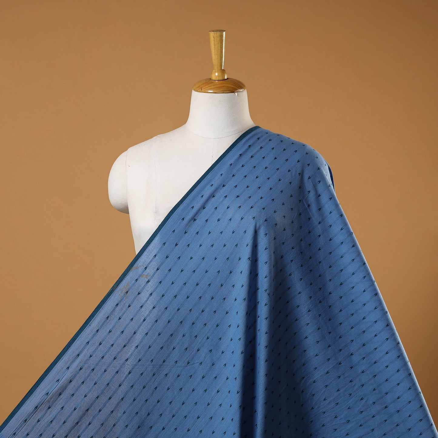 Blue - prewashed cotton jacquard fabric 07 - handcrafted