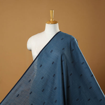 Blue - prewashed cotton jacquard fabric 08 - handcrafted