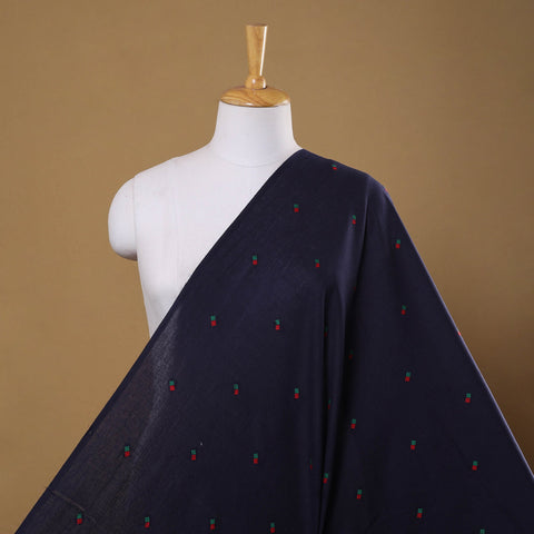 Blue Prewashed Cotton Jacquard Fabric