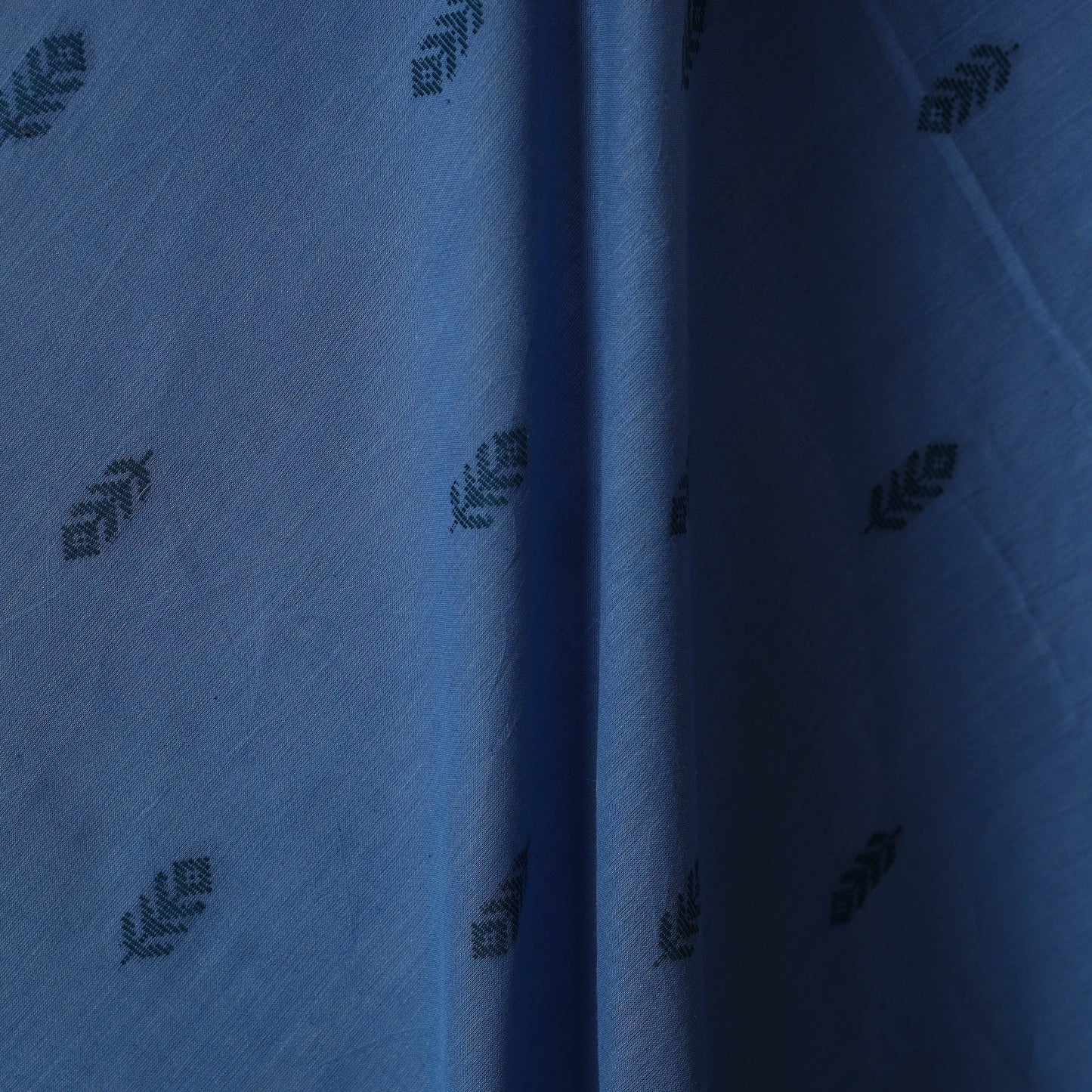 Blue - prewashed cotton jacquard fabric 08 - handcrafted