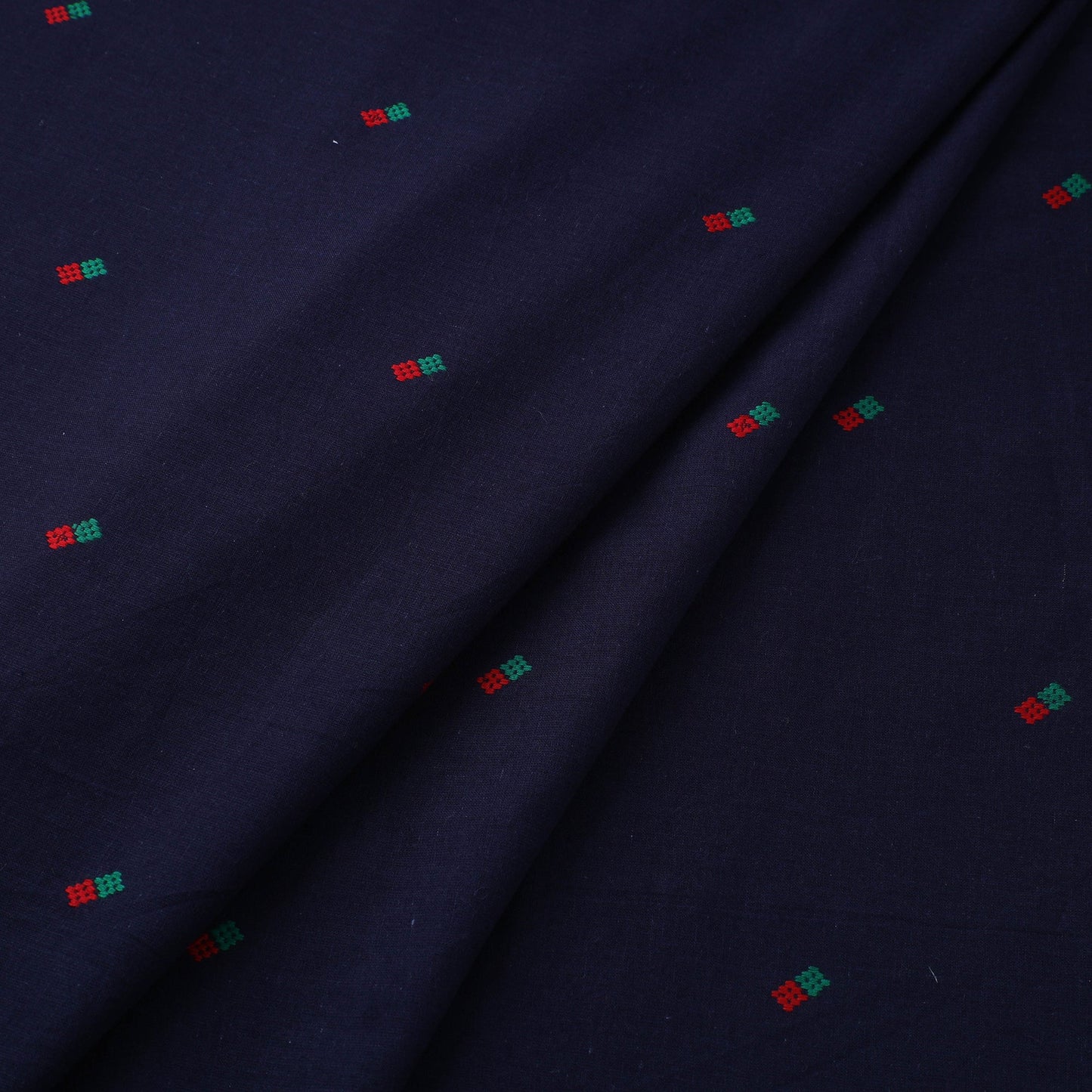 Blue Prewashed Cotton Jacquard Fabric