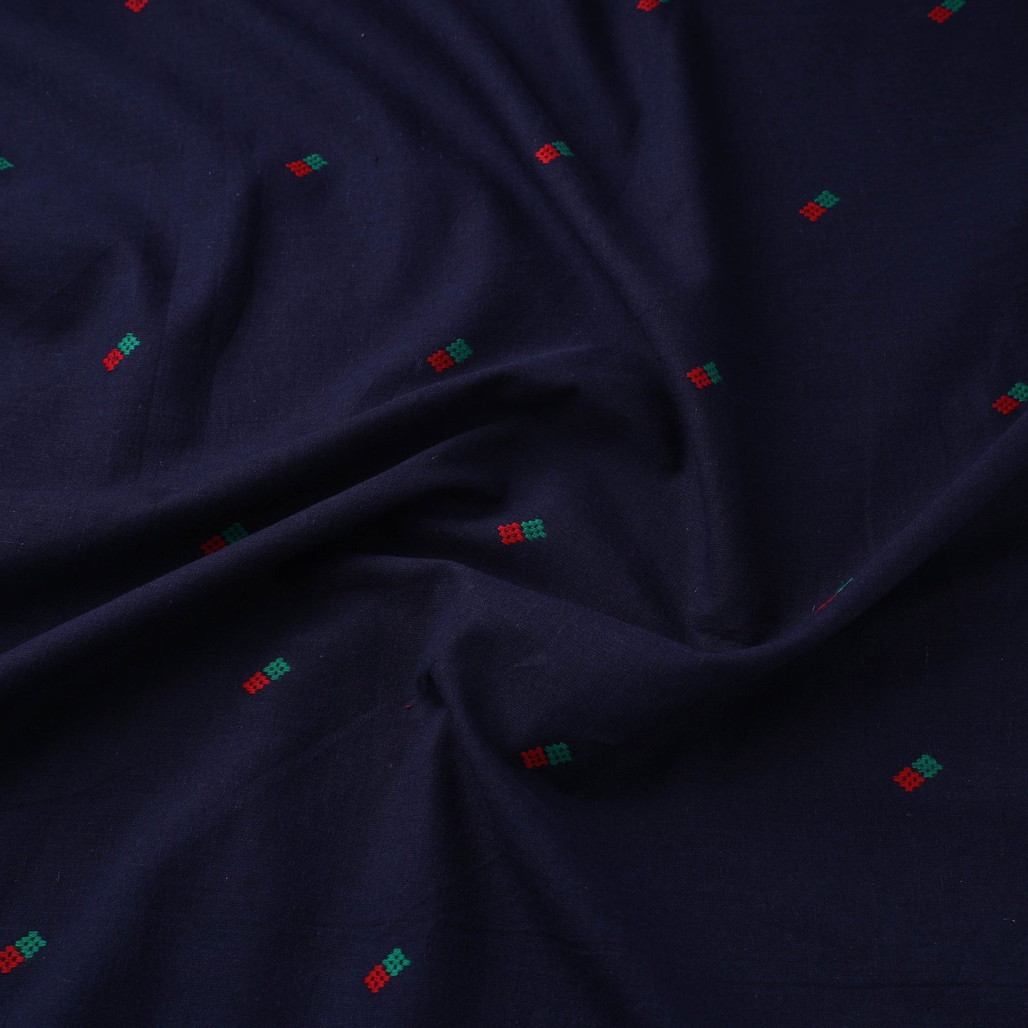 Blue Prewashed Cotton Jacquard Fabric