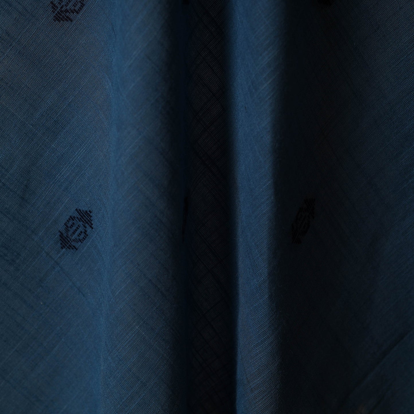 Blue - prewashed cotton jacquard fabric 08 - handcrafted