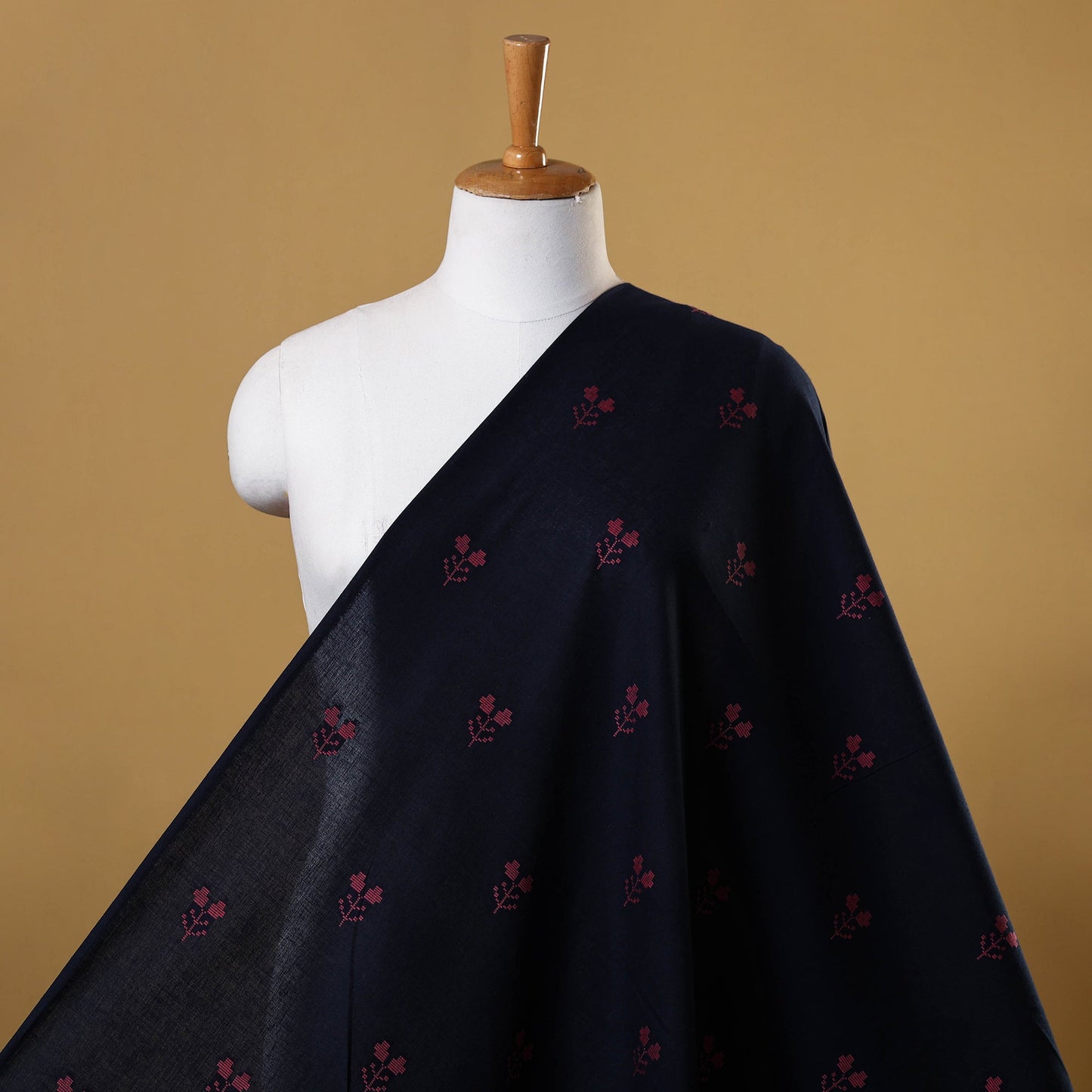 Blue Prewashed Cotton Jacquard Fabric