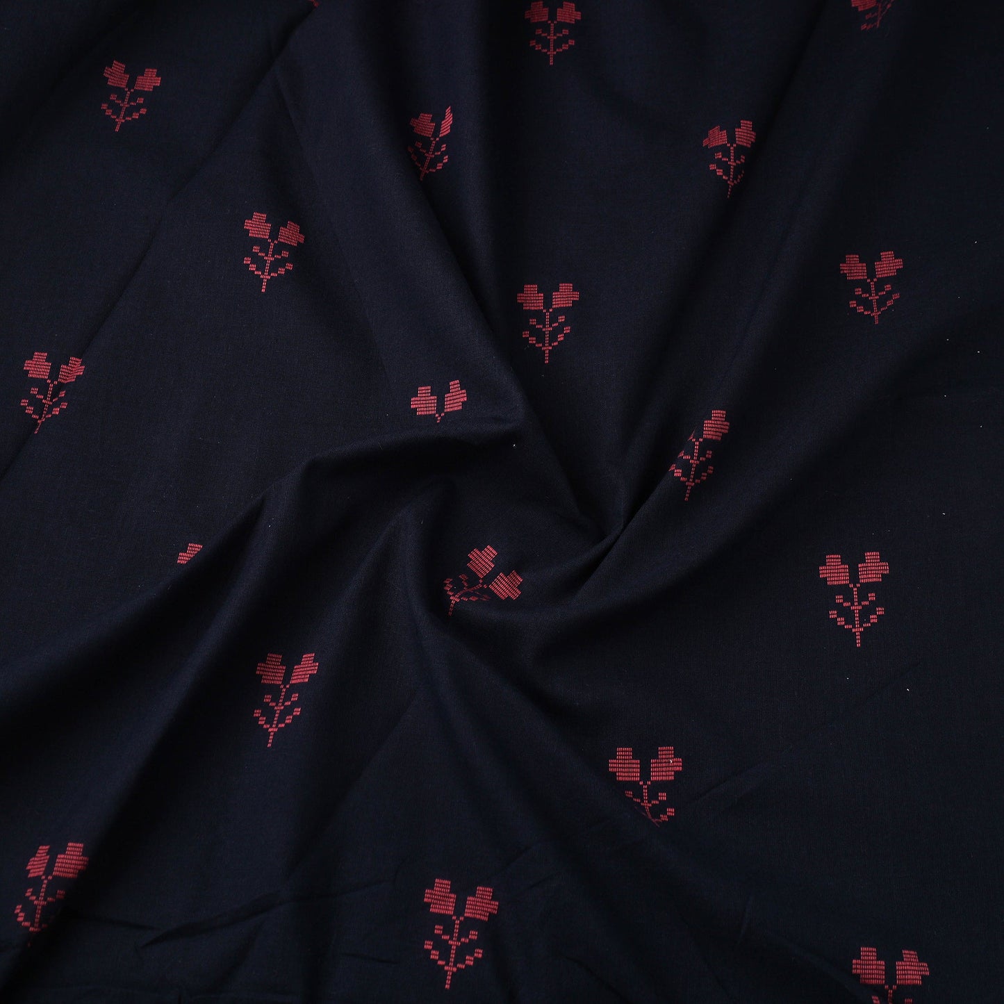 Blue Prewashed Cotton Jacquard Fabric