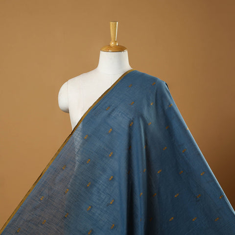 Blue - prewashed cotton jacquard fabric 09 - handcrafted