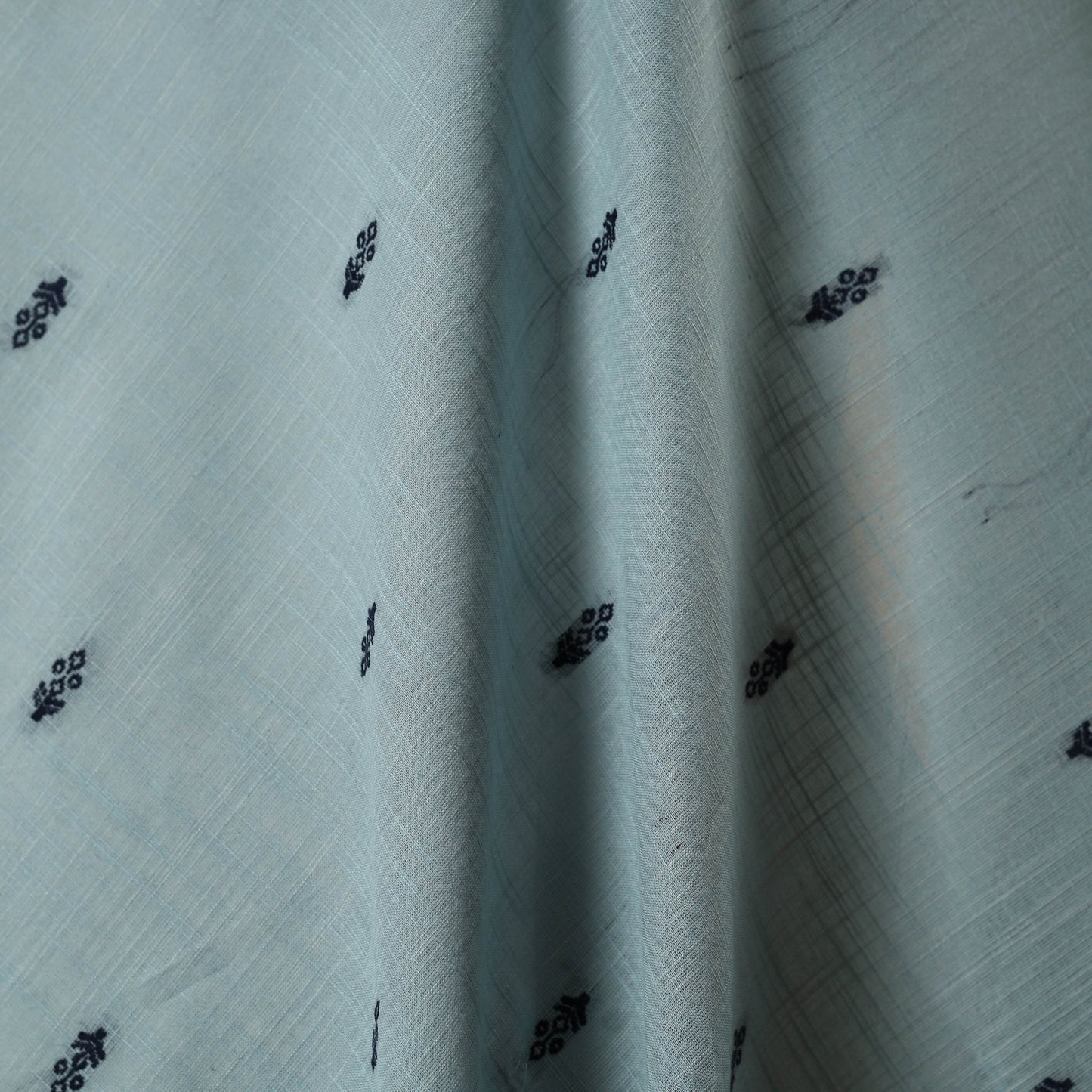 Blue - prewashed cotton jacquard fabric 10 - handcrafted