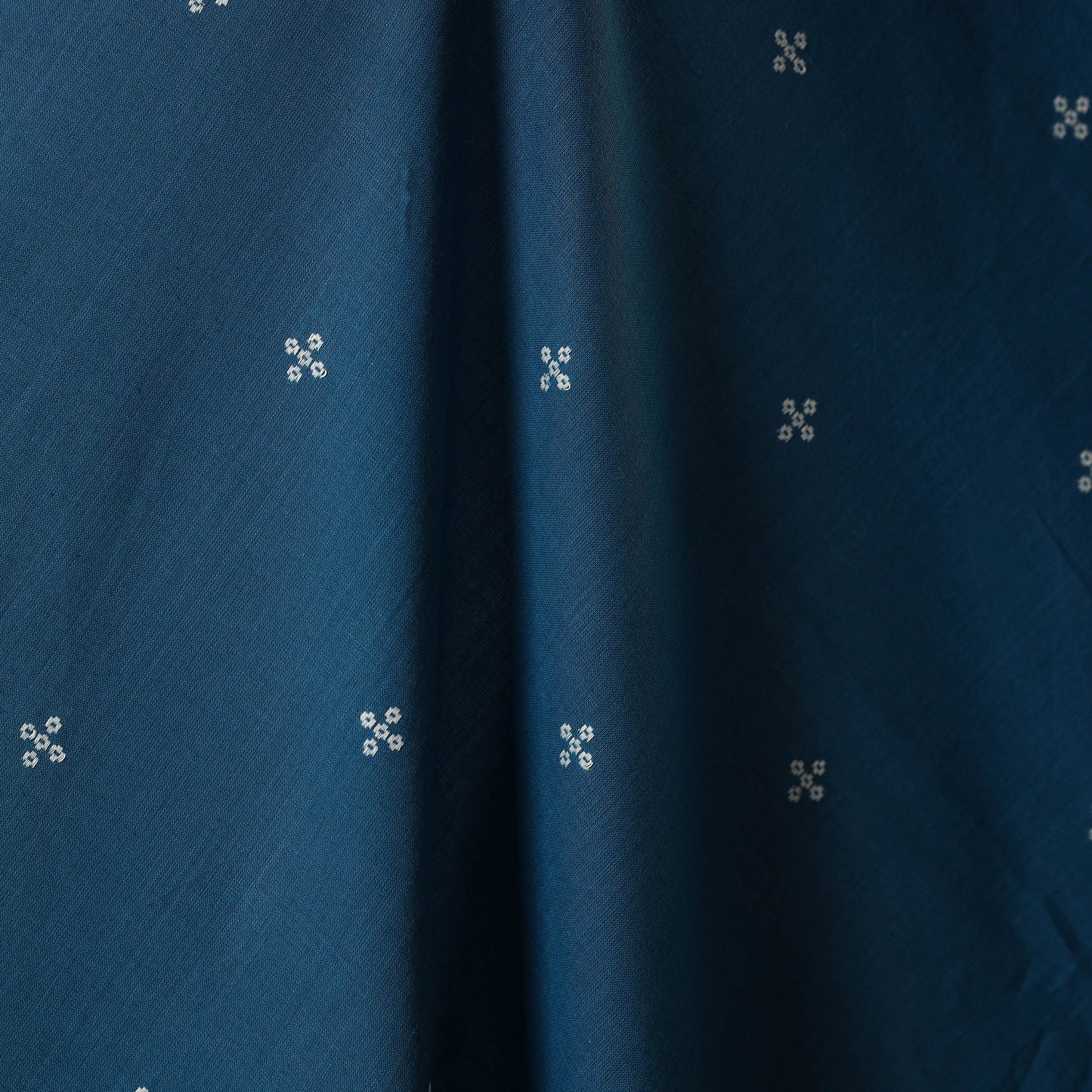 Blue - prewashed cotton jacquard fabric 11 - handcrafted