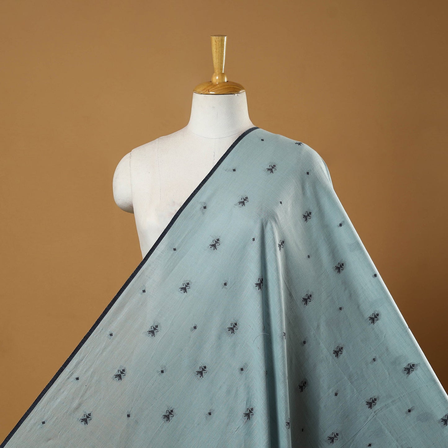 Blue - prewashed cotton jacquard fabric 14 - handcrafted