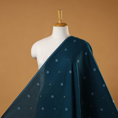 Blue - prewashed cotton jacquard fabric 14 - handcrafted