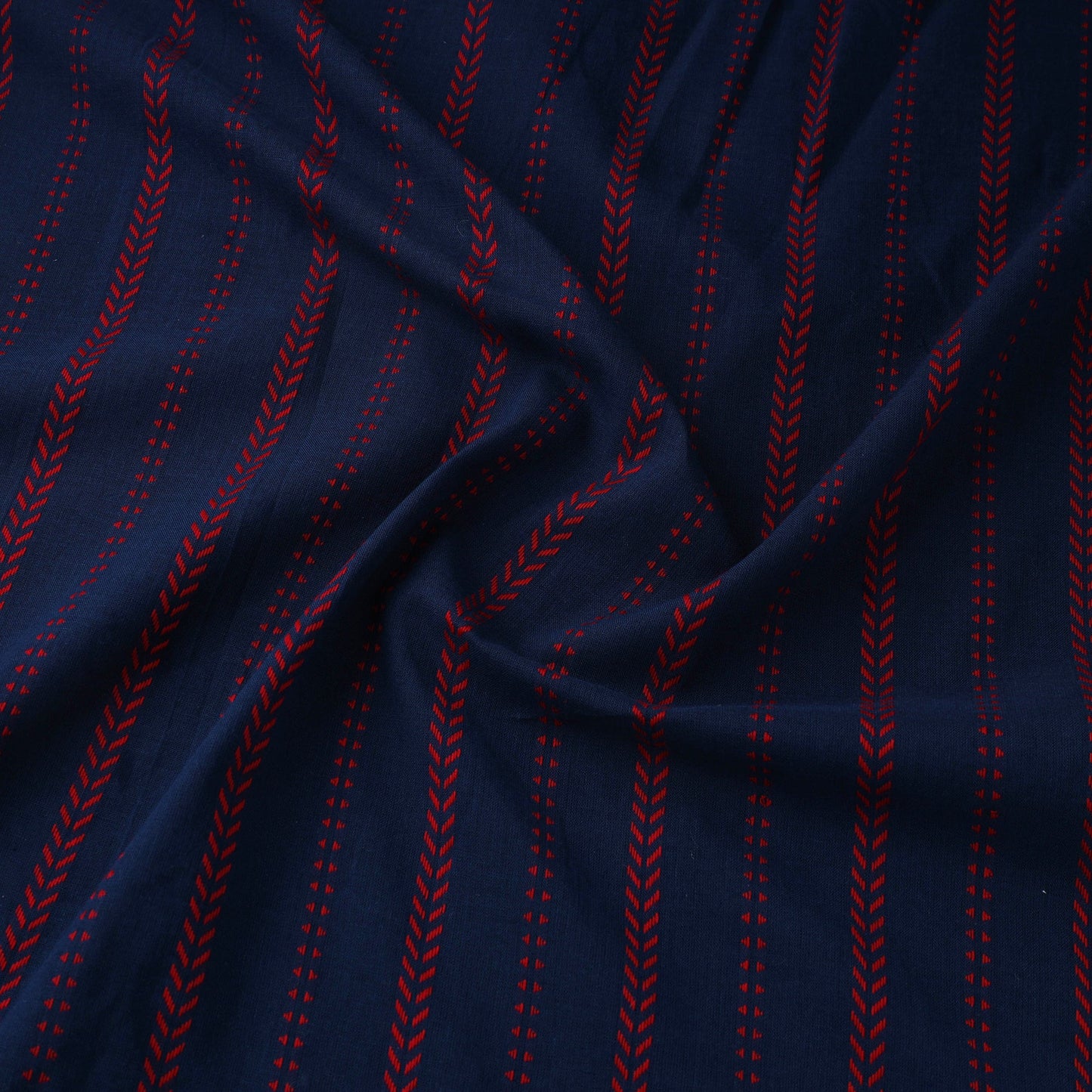 Blue Prewashed Cotton Jacquard Fabric