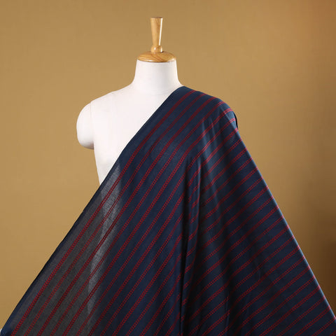 Blue Prewashed Cotton Jacquard Fabric