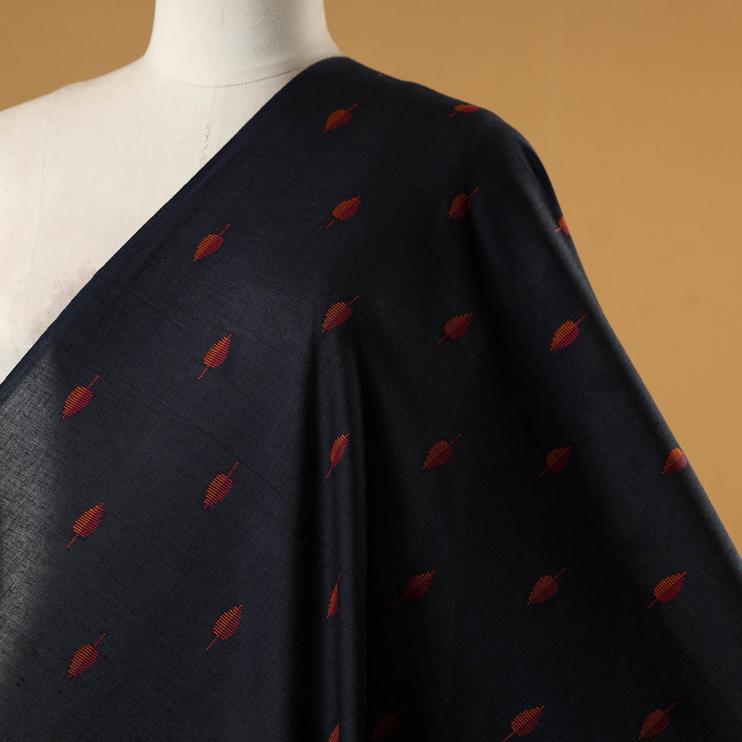 Blue - prewashed cotton jacquard fabric 15 - handcrafted