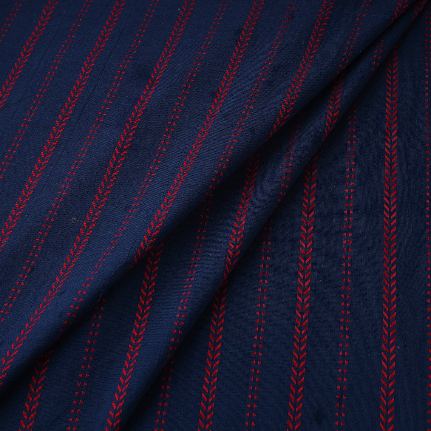 Blue Prewashed Cotton Jacquard Fabric