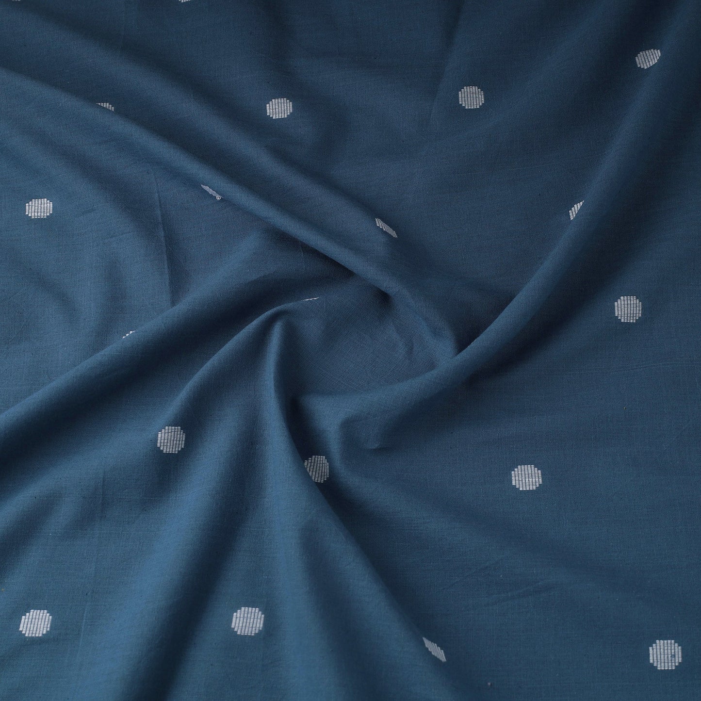 Blue - prewashed cotton jacquard fabric 17 - handcrafted