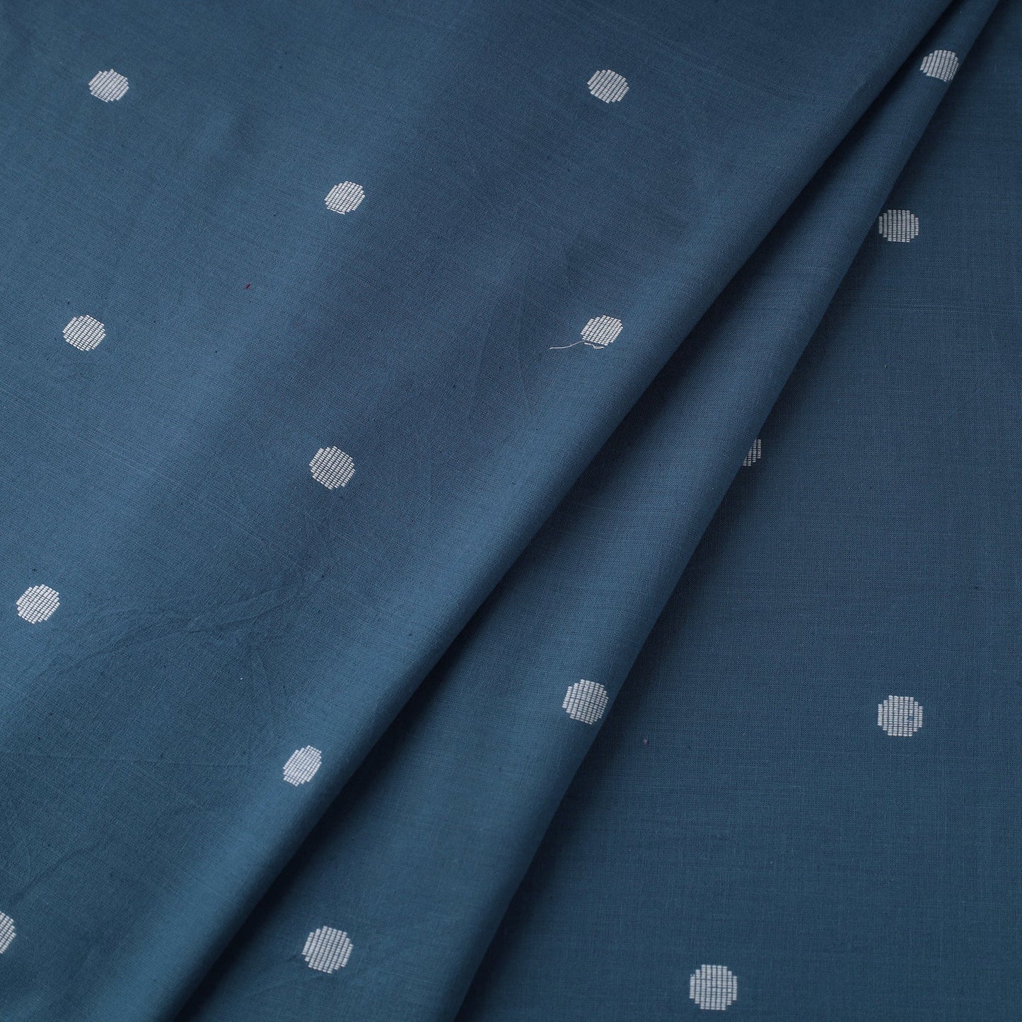 Blue - prewashed cotton jacquard fabric 17 - handcrafted