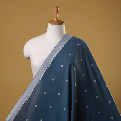 Blue - prewashed cotton jacquard fabric 17 - handcrafted