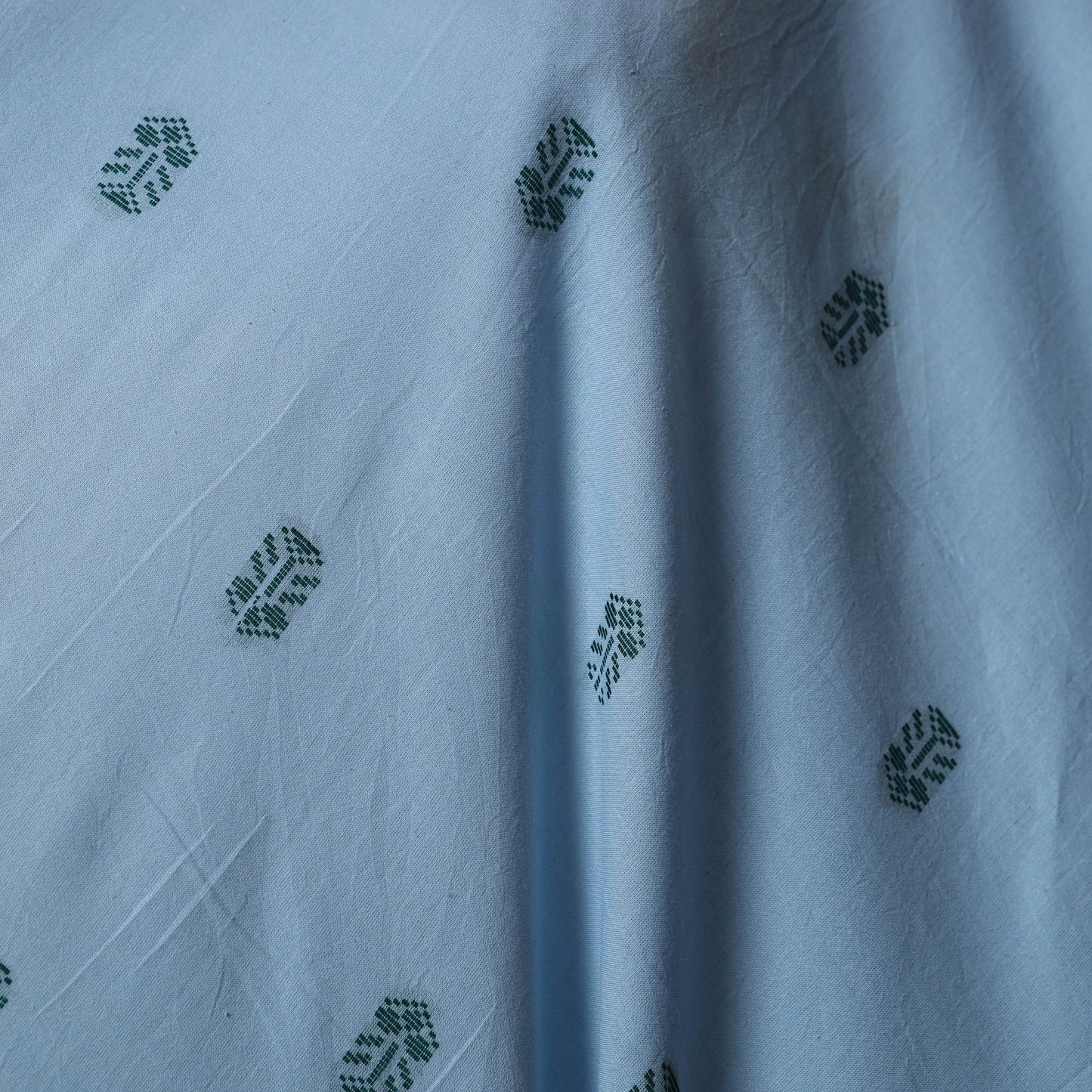 Blue - prewashed cotton jacquard fabric 19 - handcrafted