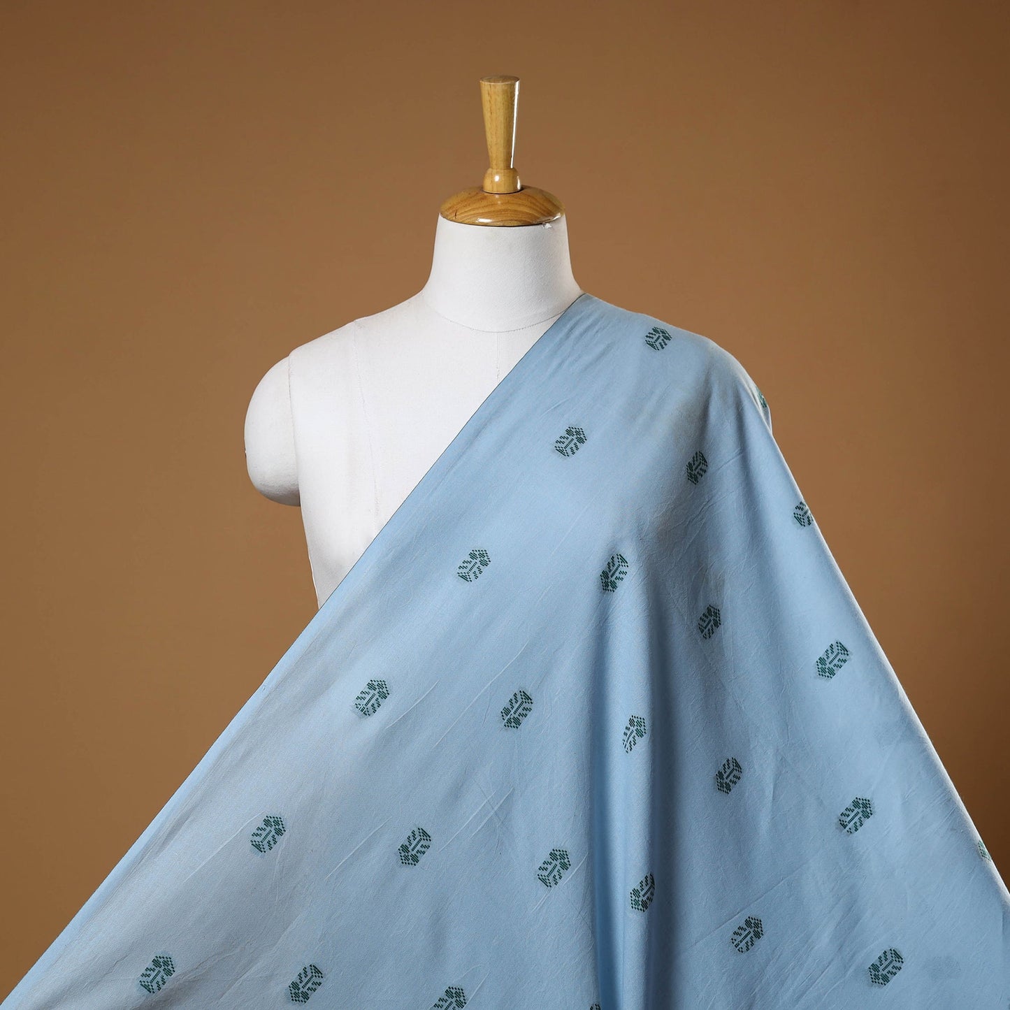 Blue - prewashed cotton jacquard fabric 19 - handcrafted