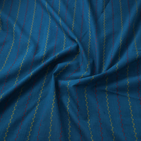 Blue Prewashed Cotton Jacquard Fabric