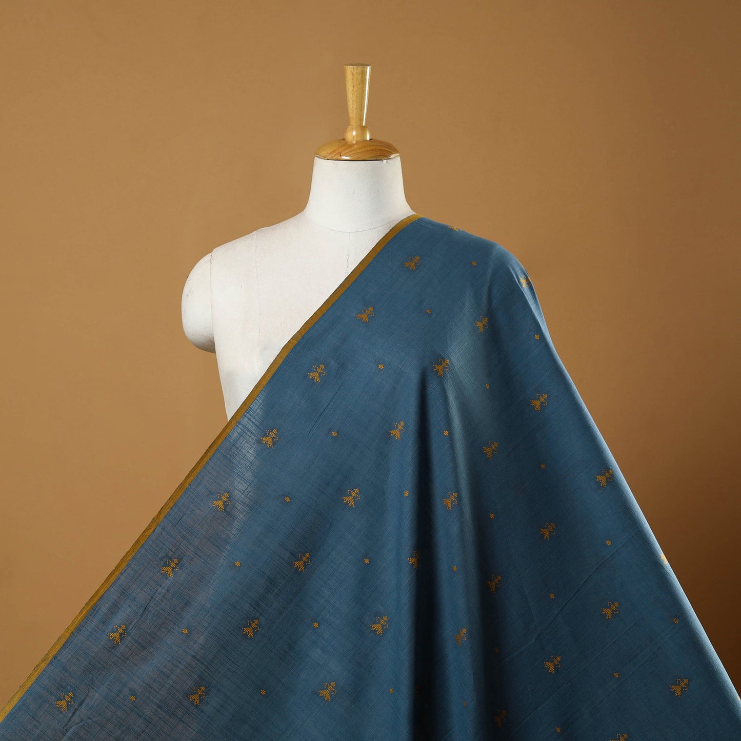 Blue - prewashed cotton jacquard fabric 20 - handcrafted