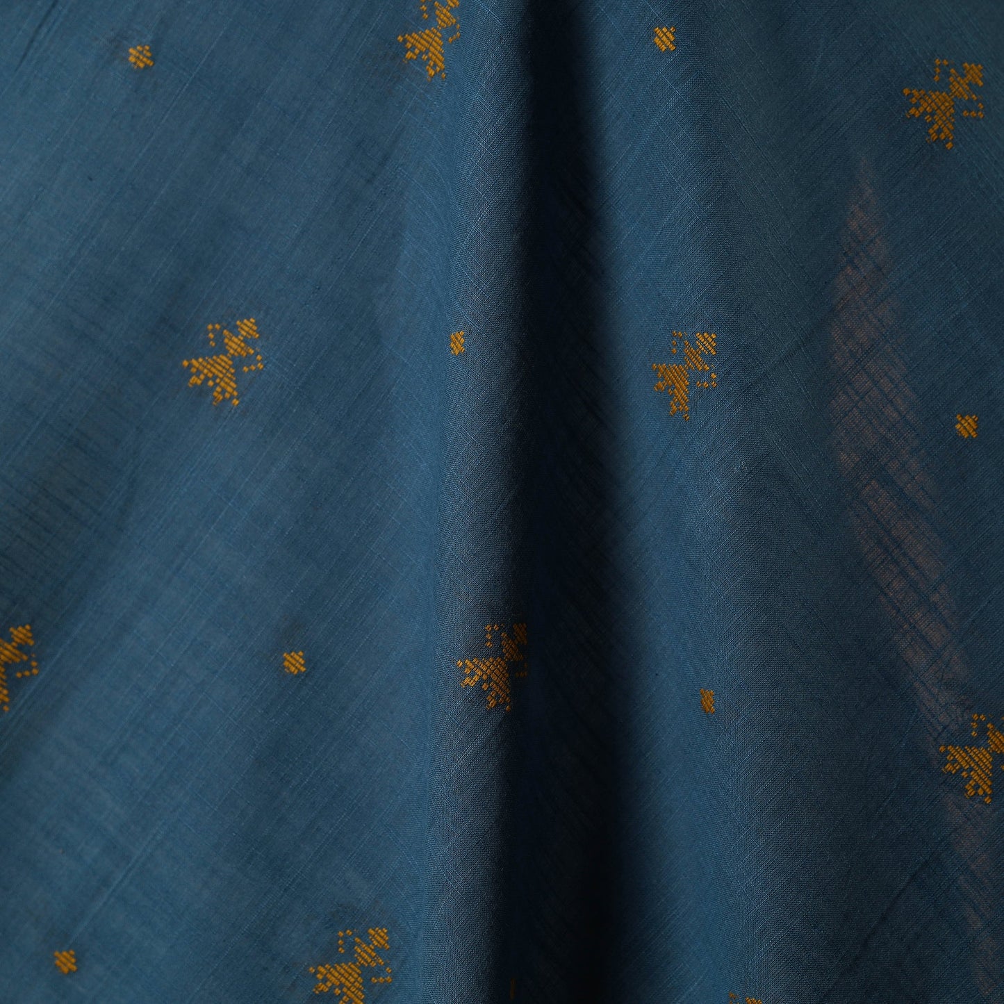 Blue - prewashed cotton jacquard fabric 20 - handcrafted