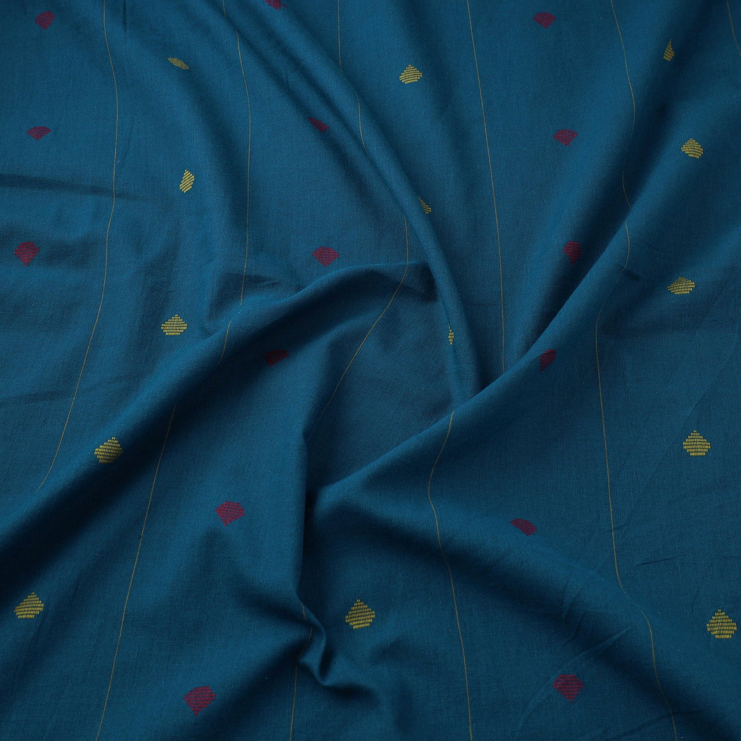 Blue - prewashed cotton jacquard fabric 21 - handcrafted