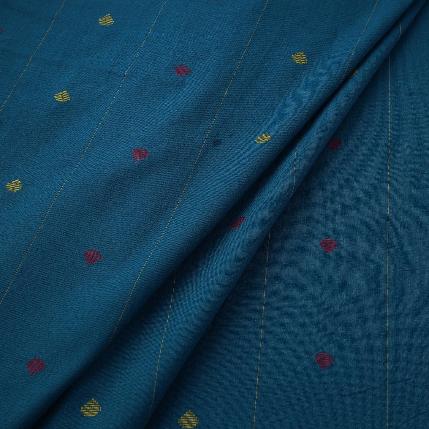 Blue - prewashed cotton jacquard fabric 21 - handcrafted
