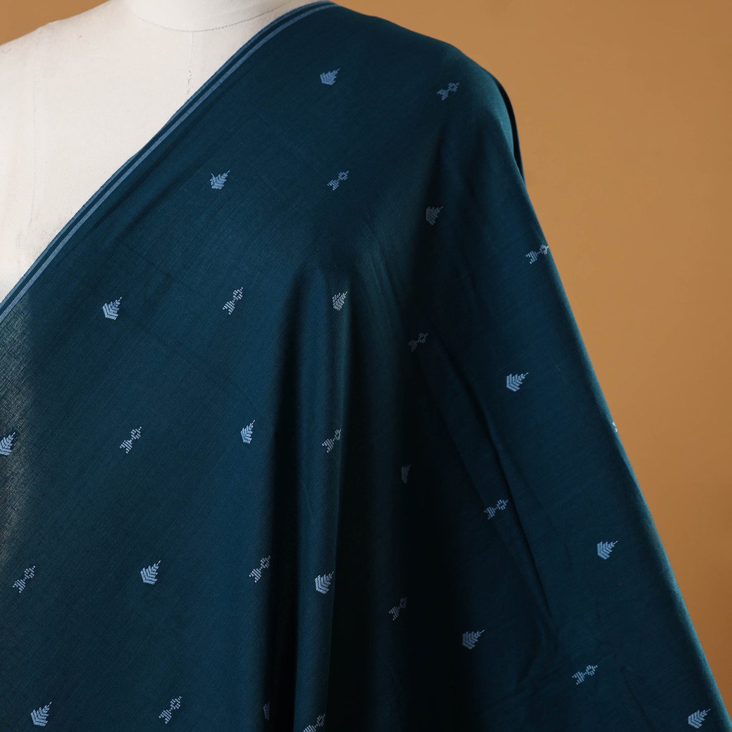 Blue - prewashed cotton jacquard fabric 21 - handcrafted