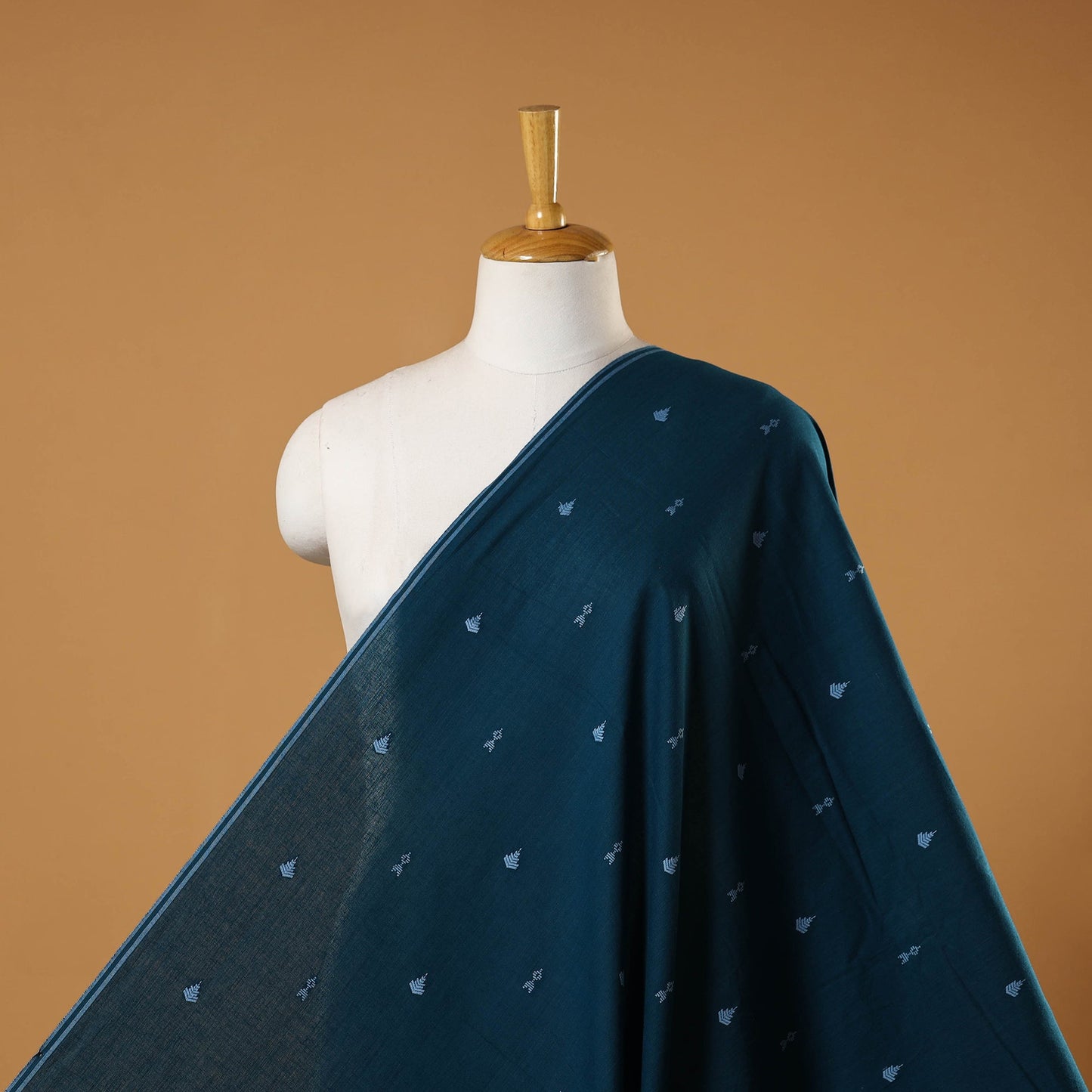 Blue - prewashed cotton jacquard fabric 21 - handcrafted