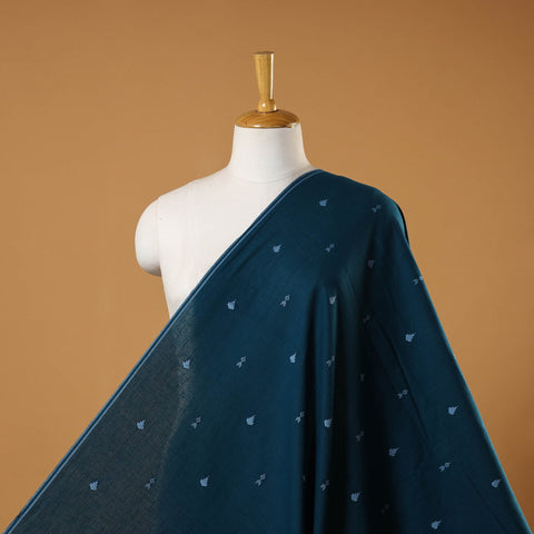 Blue - prewashed cotton jacquard fabric 21 - handcrafted