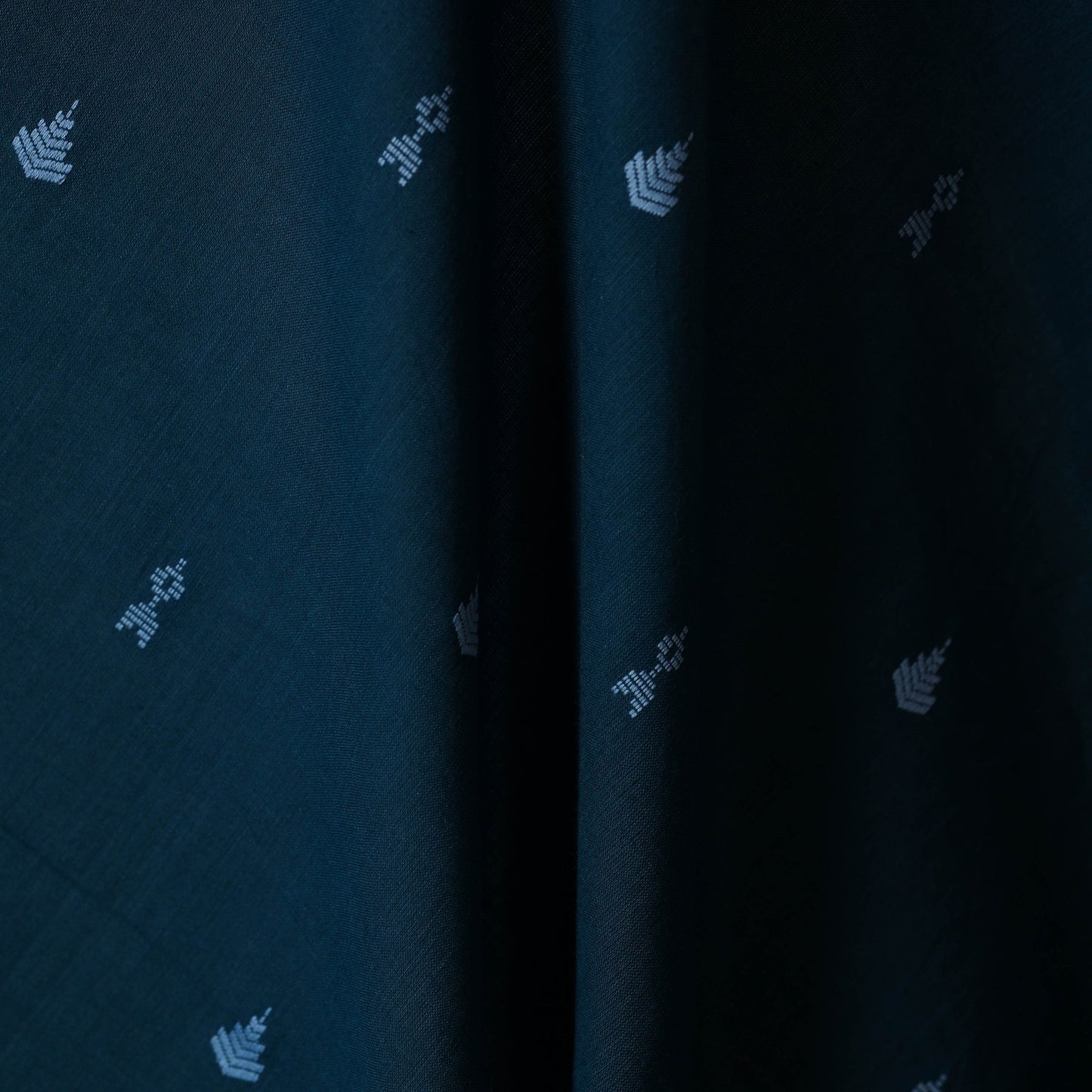 Blue - prewashed cotton jacquard fabric 21 - handcrafted