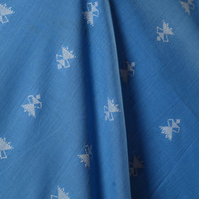 Blue - prewashed cotton jacquard fabric 24 - handcrafted
