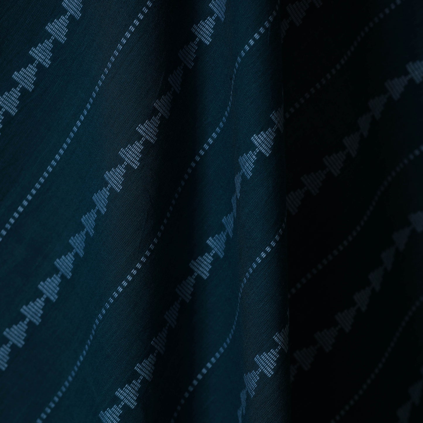 Blue - prewashed cotton jacquard fabric 26 - handcrafted