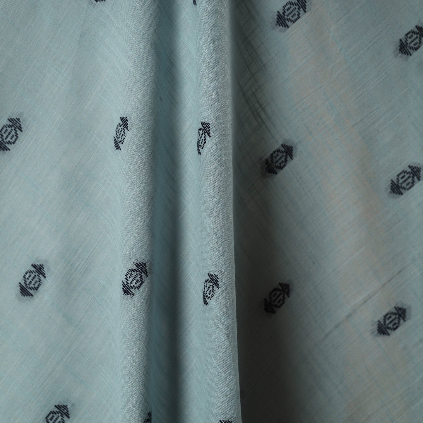 Blue - prewashed cotton jacquard fabric 27 - handcrafted