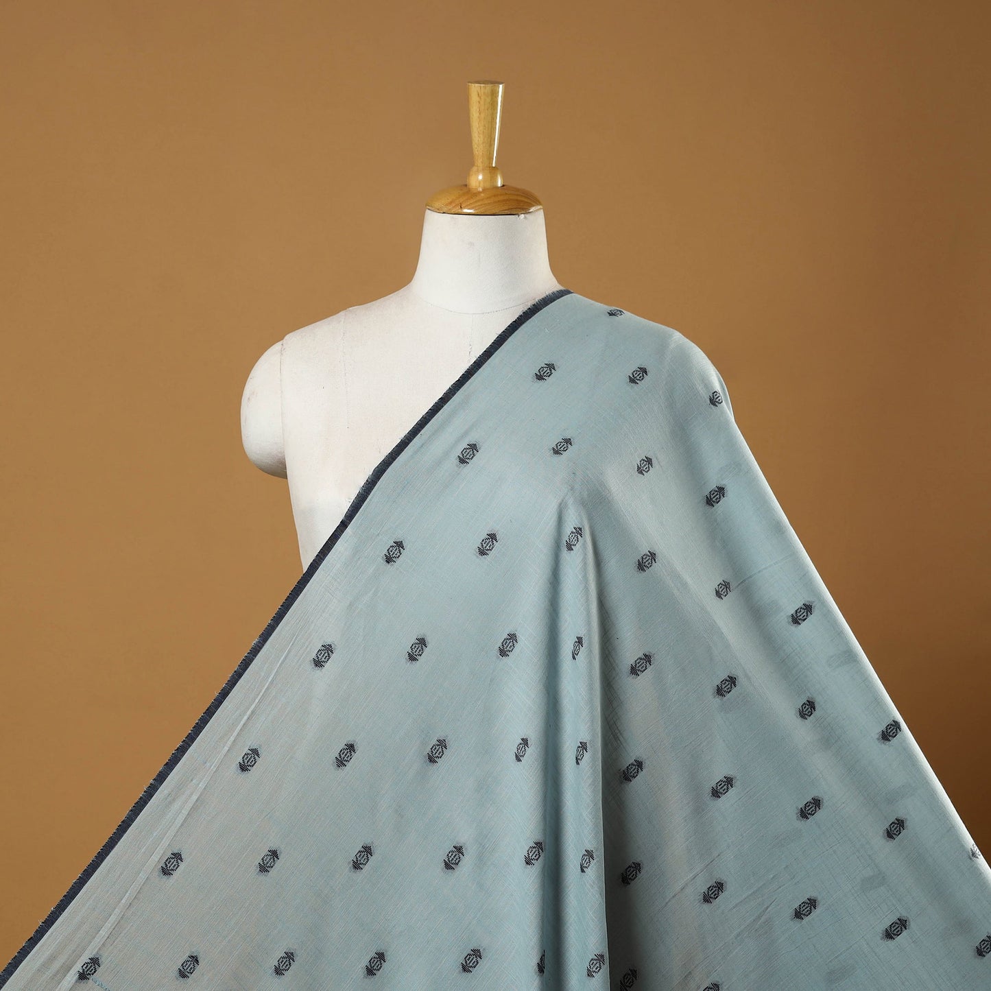 Blue - prewashed cotton jacquard fabric 27 - handcrafted
