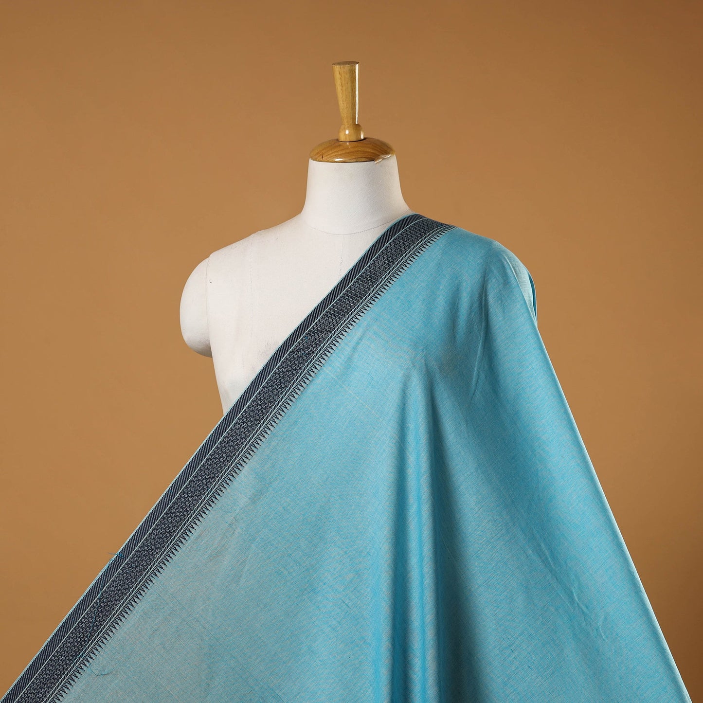 Blue - prewashed cotton jacquard fabric 28 - handcrafted