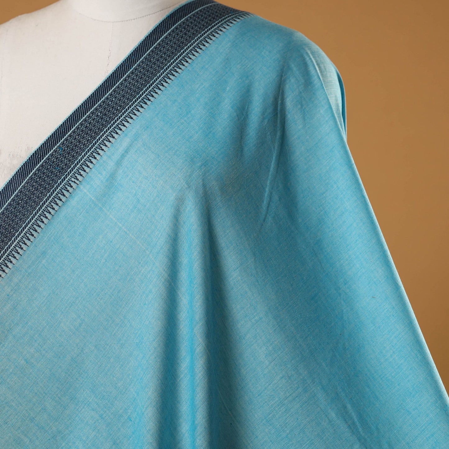 Blue - prewashed cotton jacquard fabric 28 - handcrafted