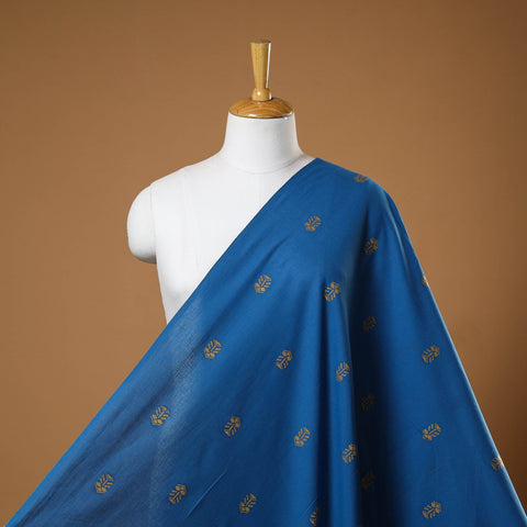 Blue - prewashed cotton jacquard fabric 29 - handcrafted