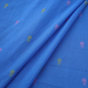 Blue Prewashed Cotton Jacquard Fabric