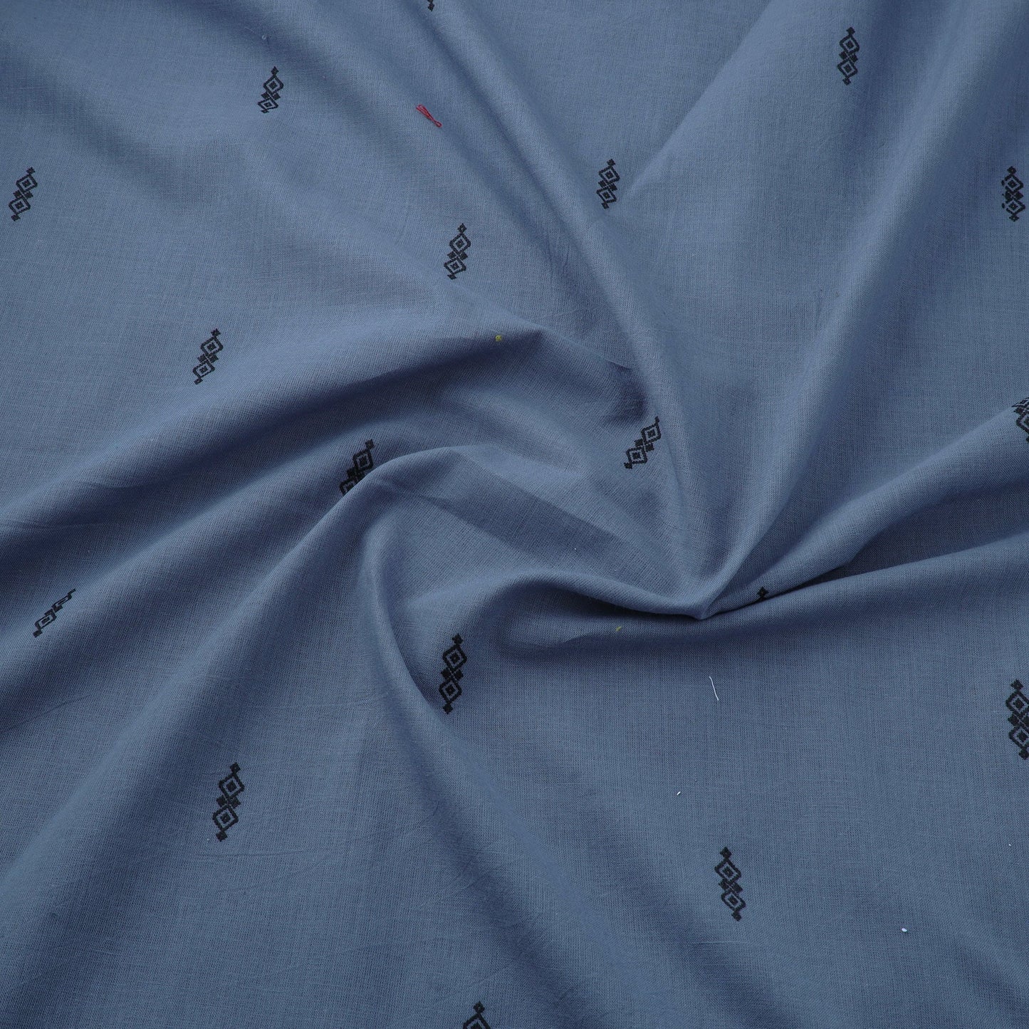 Blue Prewashed Cotton Jacquard Fabric