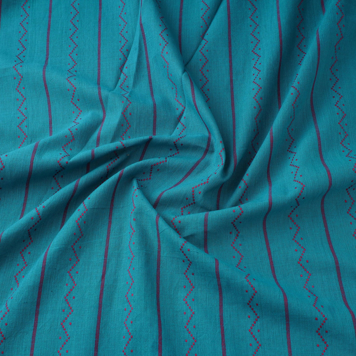 Blue Prewashed Cotton Jacquard Fabric