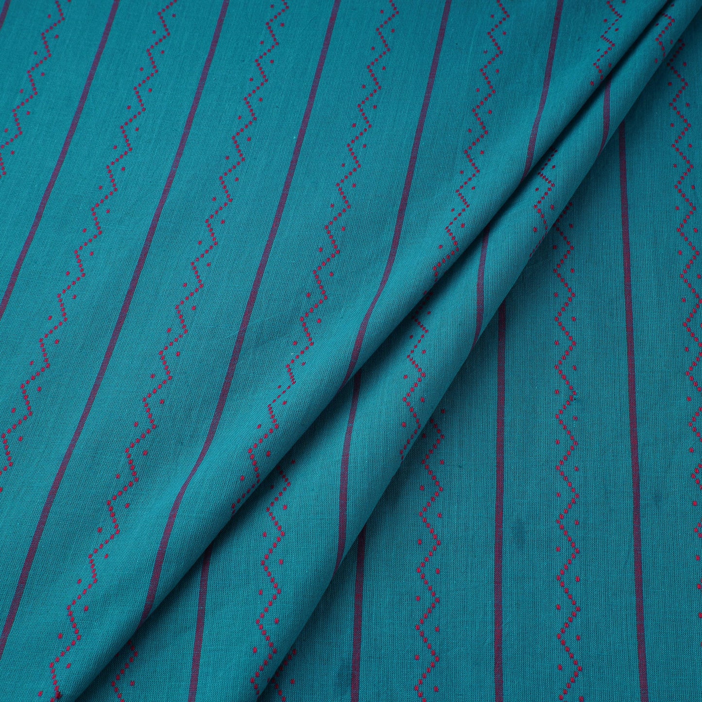 Blue Prewashed Cotton Jacquard Fabric