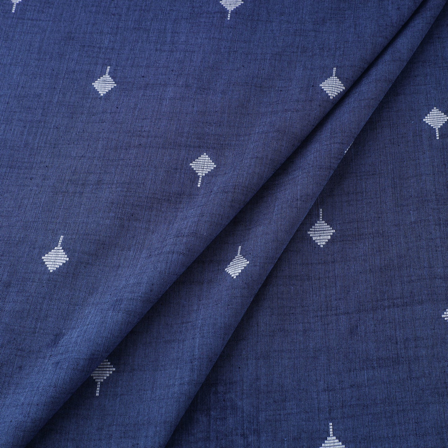 Blue Prewashed Cotton Jacquard Fabric
