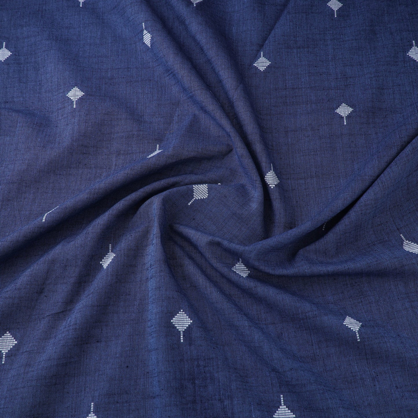 Blue Prewashed Cotton Jacquard Fabric