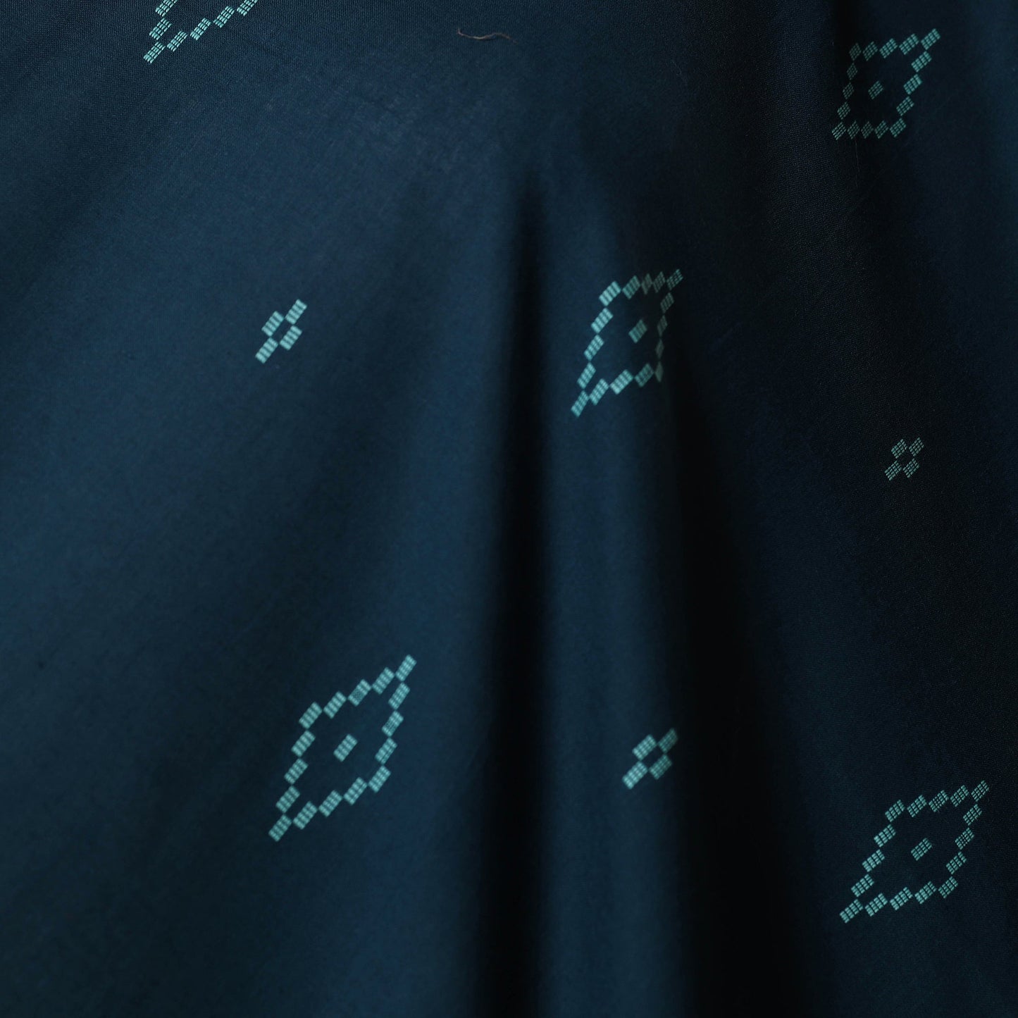 Blue - prewashed cotton jacquard fabric 40 - handcrafted