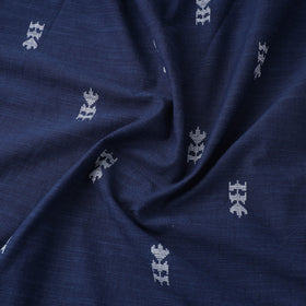 Blue Prewashed Cotton Jacquard Fabric