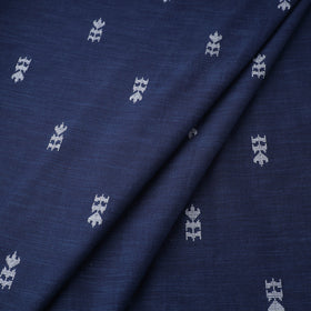 Blue Prewashed Cotton Jacquard Fabric